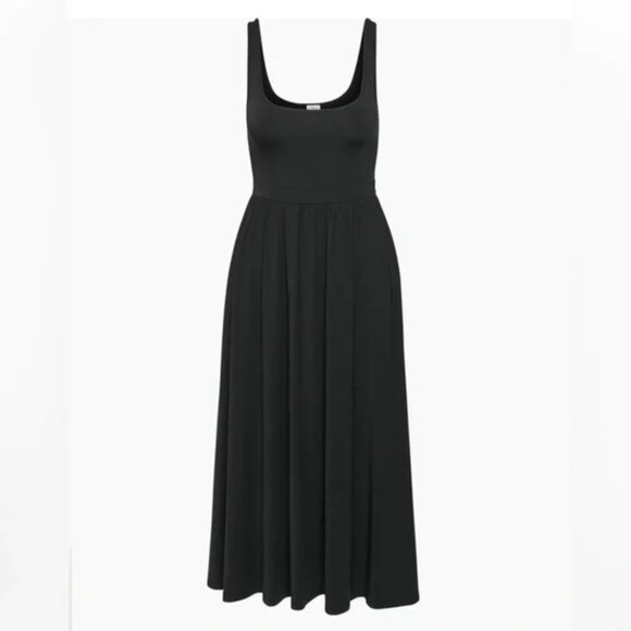 Aritzia Wilfred Market Midi Dress Black Size Small - Picture 1 of 7